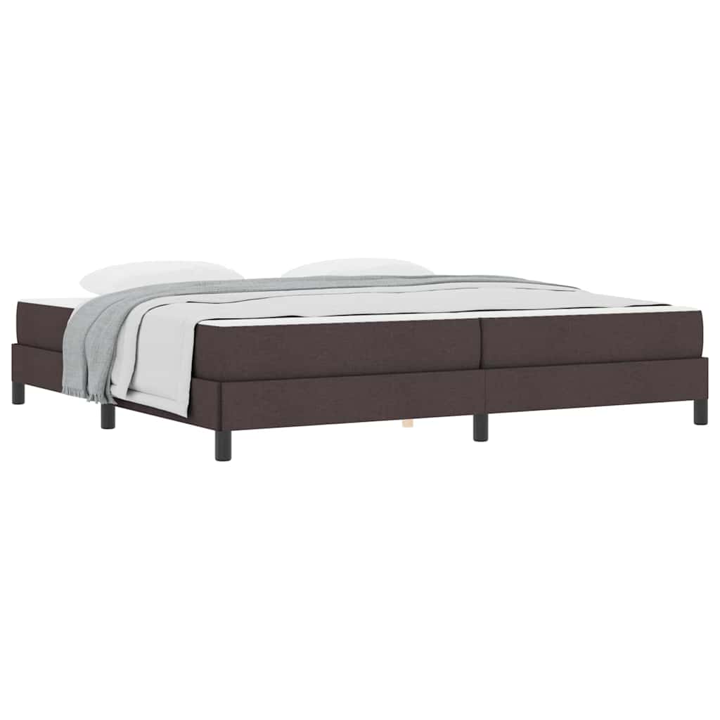 vidaXL Pat cu arcuri cu saltea Maro închis 200 x 200 cm țesătură vidaXL Pat cu arcuri cu saltea Maro închis 200 x 200 cm țesătură