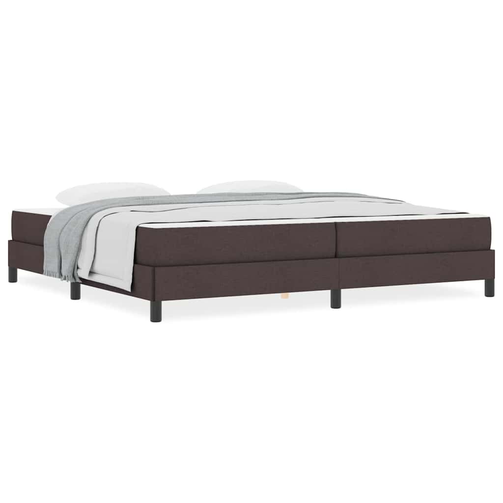 vidaXL Pat cu arcuri cu saltea Maro închis 200 x 200 cm țesătură vidaXL Pat cu arcuri cu saltea Maro închis 200 x 200 cm țesătură