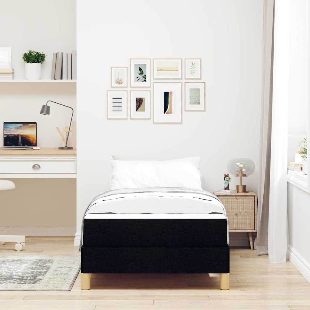 vidaXL Pat cu arcuri Negru și Maro 80 x 200 cm vidaXL Pat cu arcuri Negru și Maro 80 x 200 cm