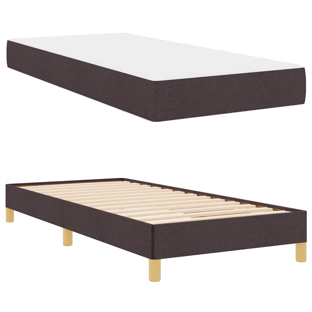vidaXL Pat cu arcuri Maro 80 x 200 cm Țesătură, Lemn Ingineresc vidaXL Pat cu arcuri Maro 80 x 200 cm Țesătură, Lemn Ingineresc