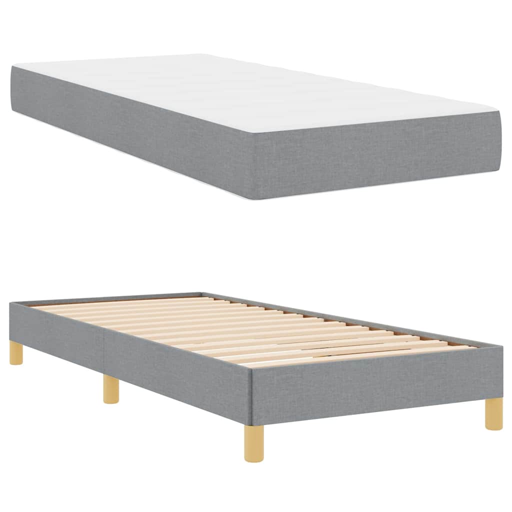 vidaXL Pat cu arcuri Gri deschis și Maro 100 x 200 cm vidaXL Pat cu arcuri Gri deschis și Maro 100 x 200 cm