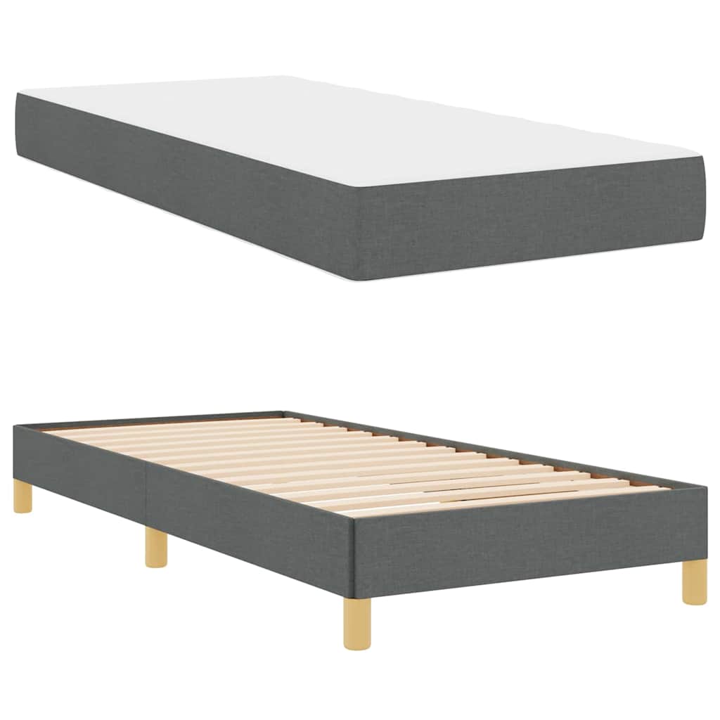 vidaXL Pat cu arcuri Gri închis și Maro 100 x 200 cm vidaXL Pat cu arcuri Gri închis și Maro 100 x 200 cm