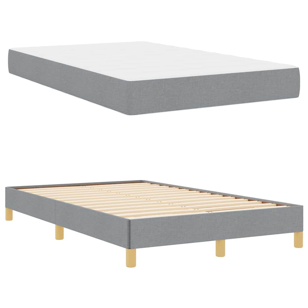 vidaXL Pat cu arcuri Gri deschis și Maro 120 x 200 cm vidaXL Pat cu arcuri Gri deschis și Maro 120 x 200 cm