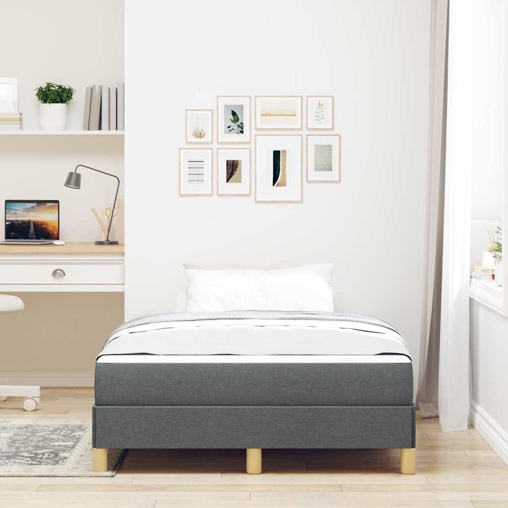 vidaXL Pat cu arcuri Gri închis și Maro 120 x 200 cm vidaXL Pat cu arcuri Gri închis și Maro 120 x 200 cm