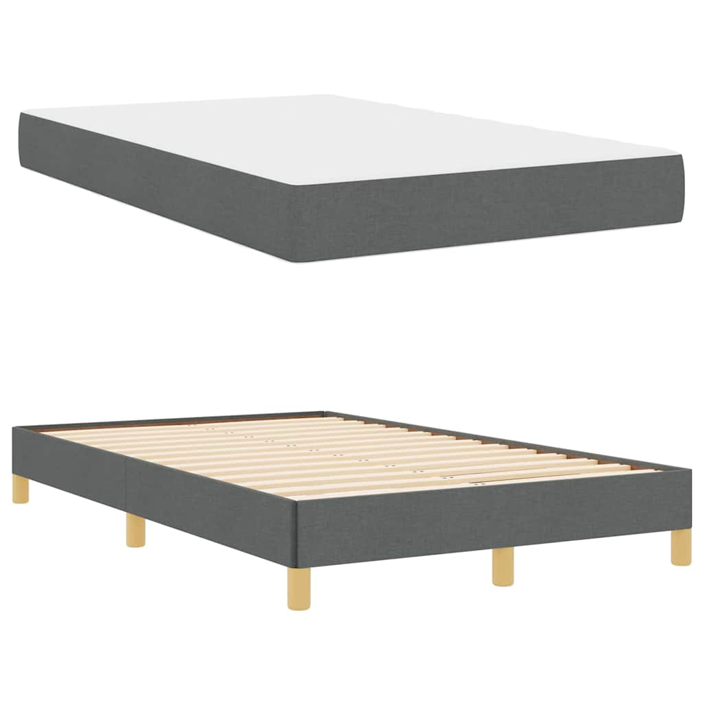 vidaXL Pat cu arcuri Gri închis și Maro 120 x 200 cm vidaXL Pat cu arcuri Gri închis și Maro 120 x 200 cm