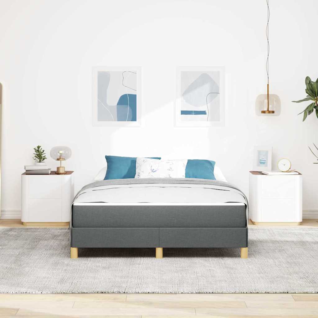 vidaXL Pat cu arcuri Gri închis și Maro 140 x 190 cm vidaXL Pat cu arcuri Gri închis și Maro 140 x 190 cm