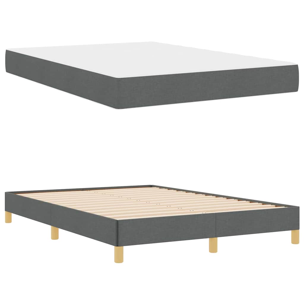 vidaXL Pat cu arcuri Gri închis și Maro 140 x 200 cm vidaXL Pat cu arcuri Gri închis și Maro 140 x 200 cm