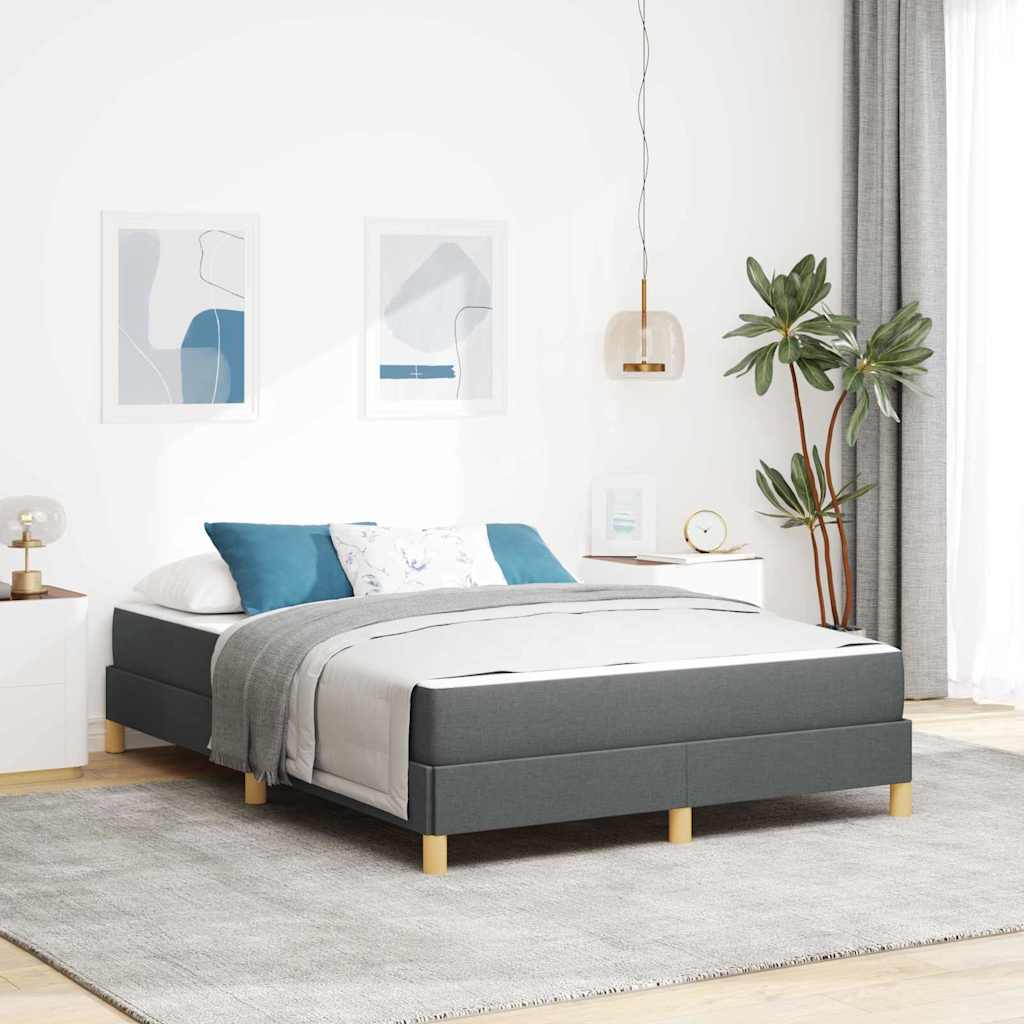 vidaXL Pat cu arcuri Gri închis și Maro 140 x 200 cm vidaXL Pat cu arcuri Gri închis și Maro 140 x 200 cm