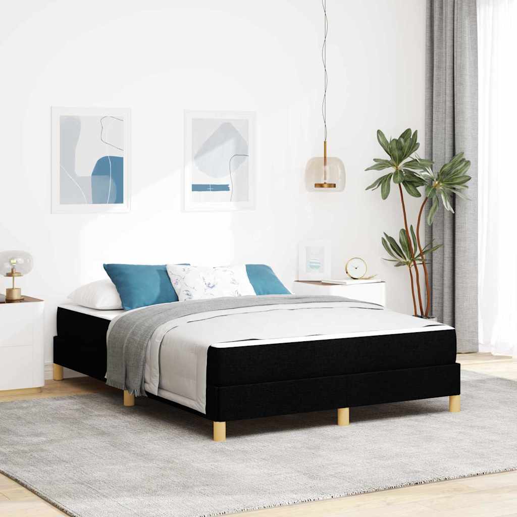 vidaXL Pat cu arcuri Negru și Maro 140 x 200 cm vidaXL Pat cu arcuri Negru și Maro 140 x 200 cm