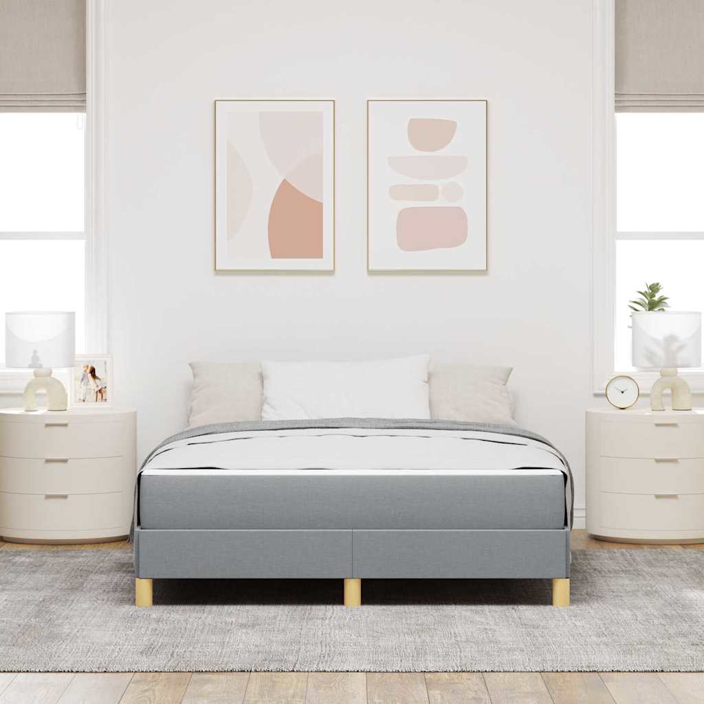 vidaXL Pat cu arcuri Gri deschis și Maro 160 x 200 cm vidaXL Pat cu arcuri Gri deschis și Maro 160 x 200 cm