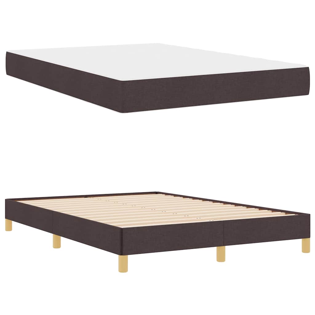 vidaXL Pat cu arcuri Maro 160 x 200 cm Țesătură și Lemn prelucrat vidaXL Pat cu arcuri Maro 160 x 200 cm Țesătură și Lemn prelucrat