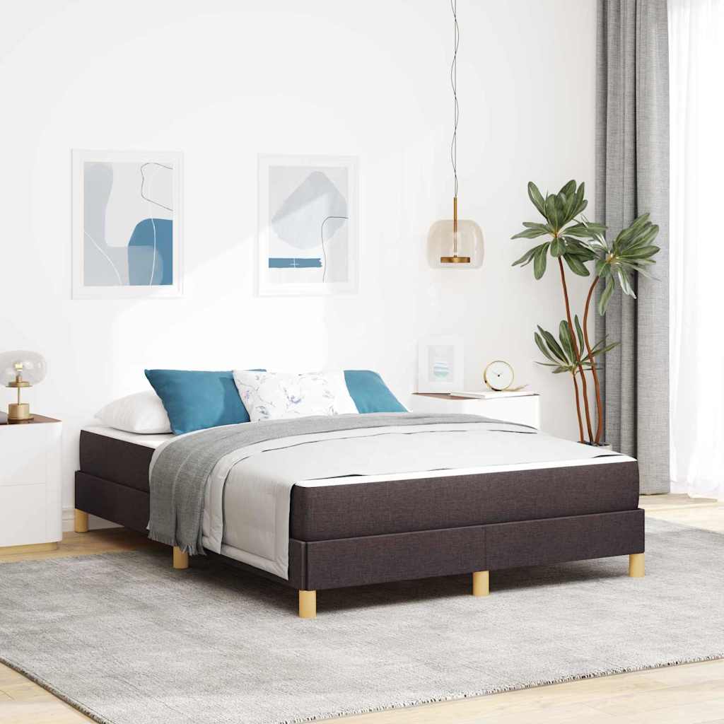 vidaXL Pat cu arcuri Maro 160 x 200 cm Țesătură și Lemn prelucrat vidaXL Pat cu arcuri Maro 160 x 200 cm Țesătură și Lemn prelucrat