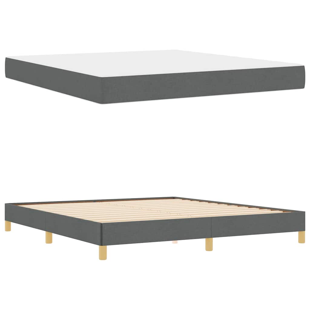 vidaXL Pat cu arcuri Gri închis și Maro 180 x 200 cm vidaXL Pat cu arcuri Gri închis și Maro 180 x 200 cm