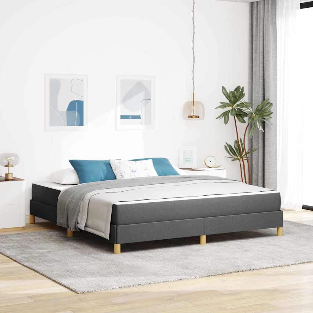 vidaXL Pat cu arcuri Gri închis și Maro 180 x 200 cm vidaXL Pat cu arcuri Gri închis și Maro 180 x 200 cm