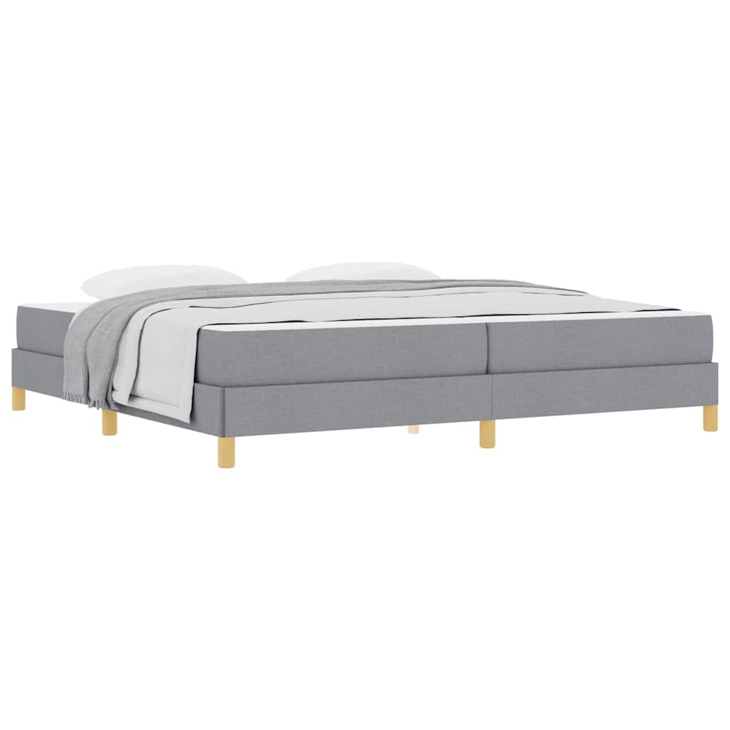 vidaXL Pat cu arcuri Gri deschis și Maro 200 x 200 cm vidaXL Pat cu arcuri Gri deschis și Maro 200 x 200 cm