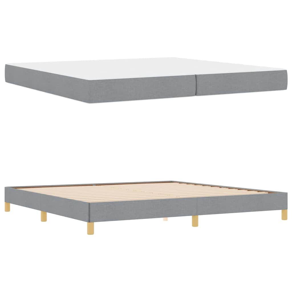 vidaXL Pat cu arcuri Gri deschis și Maro 200 x 200 cm vidaXL Pat cu arcuri Gri deschis și Maro 200 x 200 cm