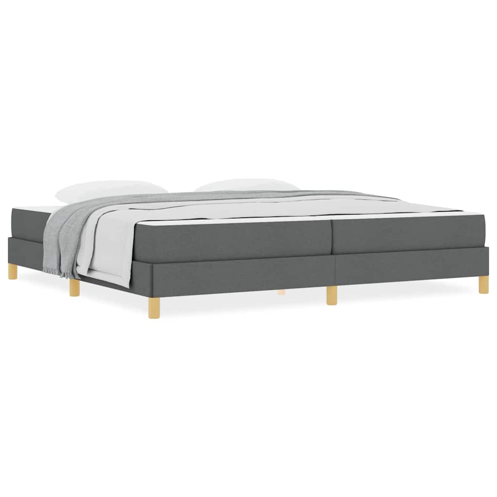 vidaXL Pat cu arcuri Gri închis și Maro 200 x 200 cm vidaXL Pat cu arcuri Gri închis și Maro 200 x 200 cm