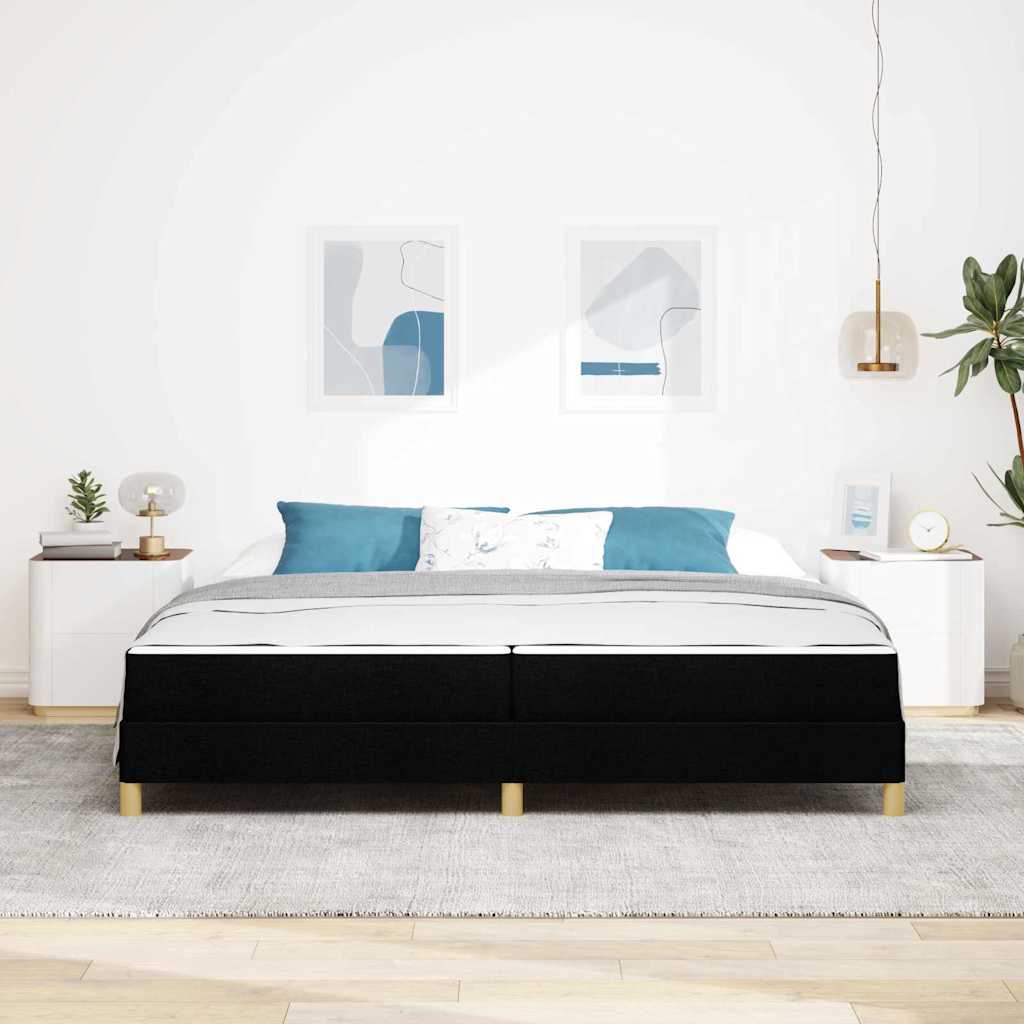 vidaXL Pat cu arcuri Negru și Maro 200 x 200 cm vidaXL Pat cu arcuri Negru și Maro 200 x 200 cm