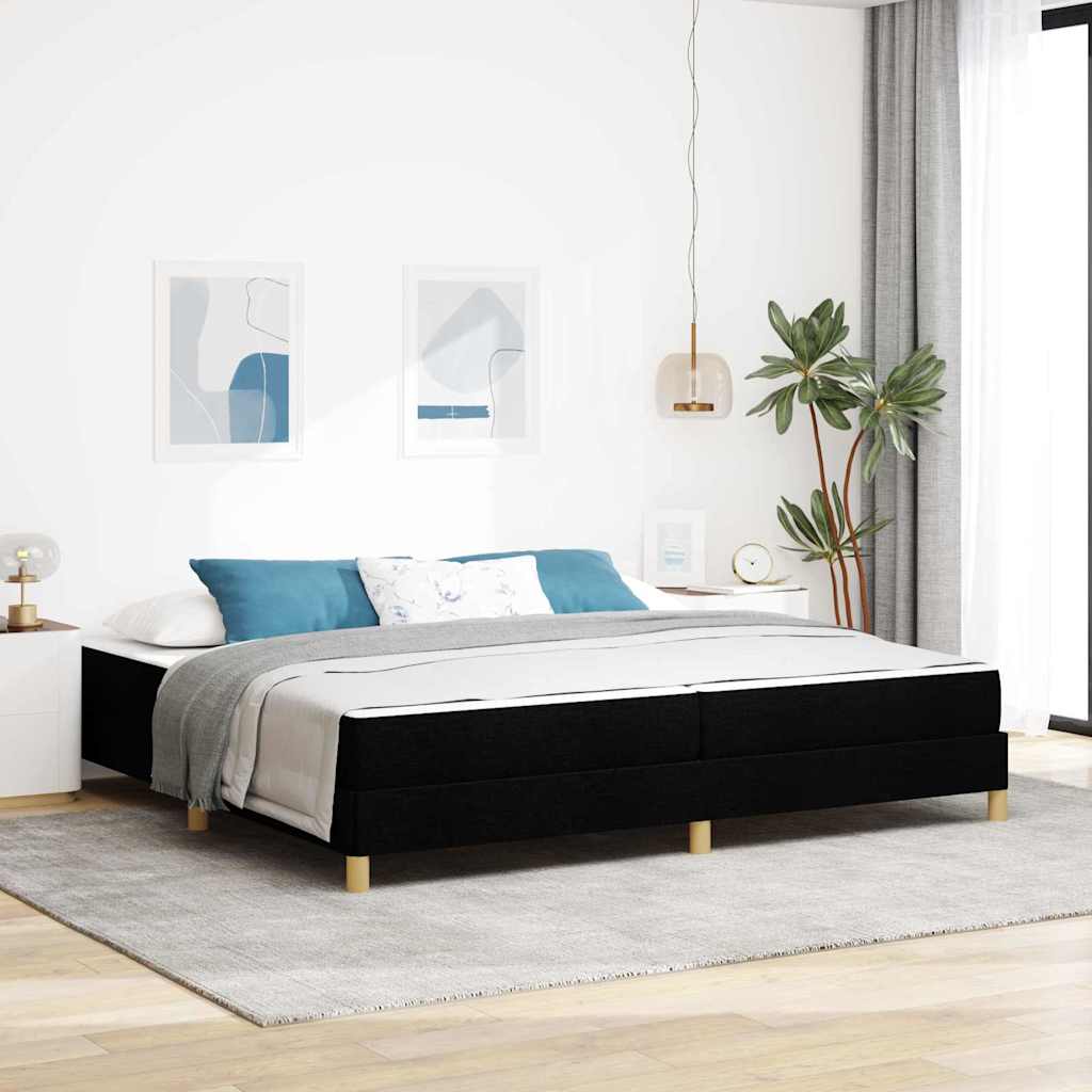 vidaXL Pat cu arcuri Negru și Maro 200 x 200 cm vidaXL Pat cu arcuri Negru și Maro 200 x 200 cm