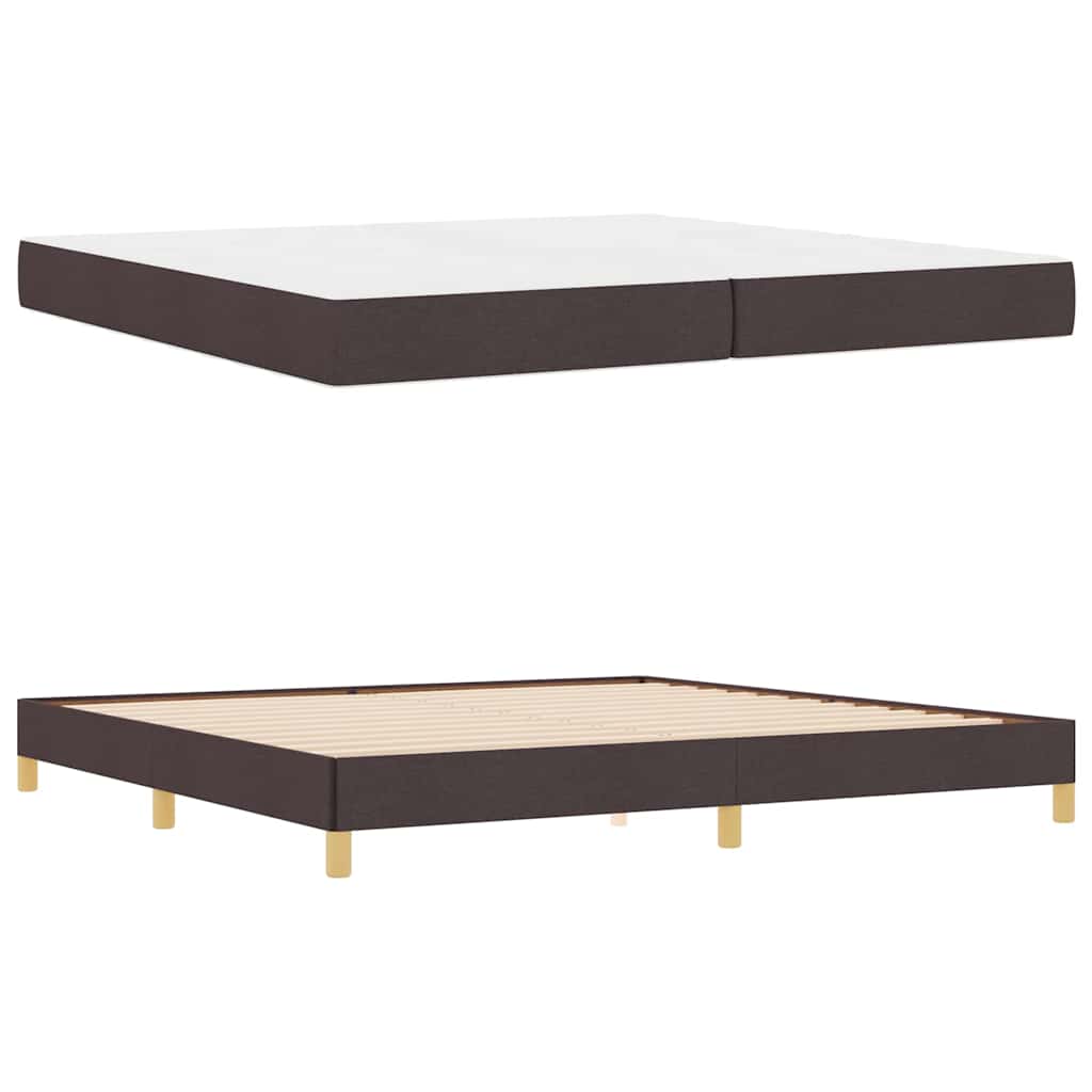 vidaXL Pat cu arcuri Maro 200 x 200 cm Țesătură, Lemn Ingineresc vidaXL Pat cu arcuri Maro 200 x 200 cm Țesătură, Lemn Ingineresc