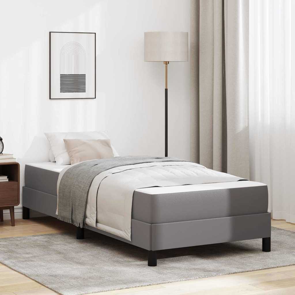 vidaXL Pat cu saltea Gri 80 x 200 cm Piele artificială vidaXL Pat cu saltea Gri 80 x 200 cm Piele artificială