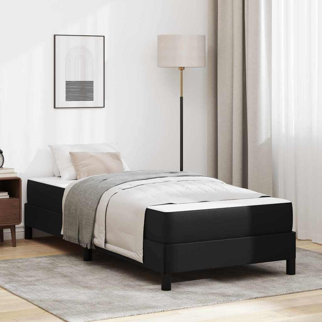 vidaXL Pat cu saltea Negru 90 x 190 cm Piele artificială vidaXL Pat cu saltea Negru 90 x 190 cm Piele artificială