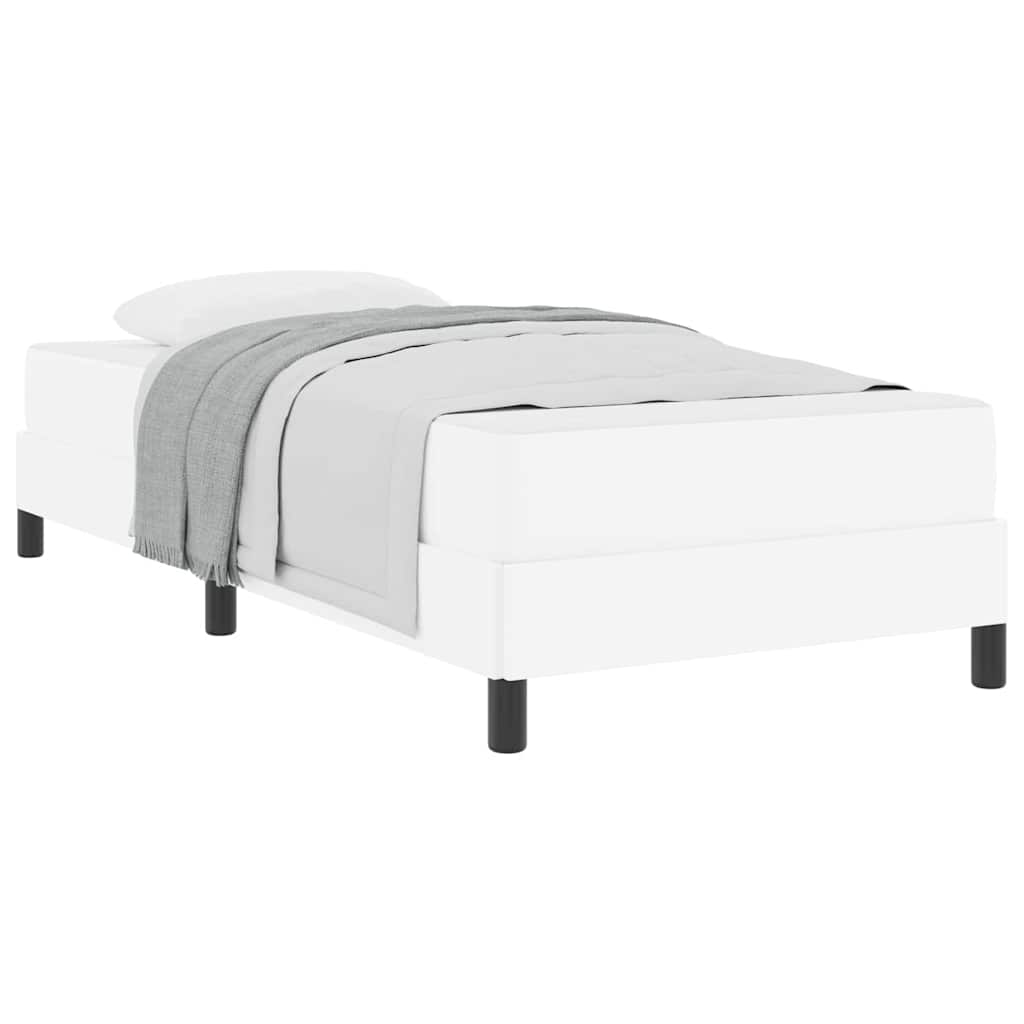 vidaXL Pat cu saltea Alb pur 90 x 200 cm Piele artificială