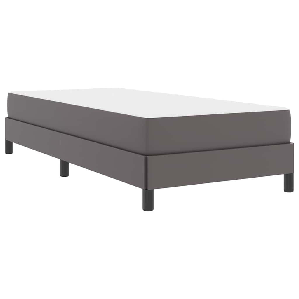 vidaXL Pat cu saltea Gri 90 x 200 cm Piele artificială