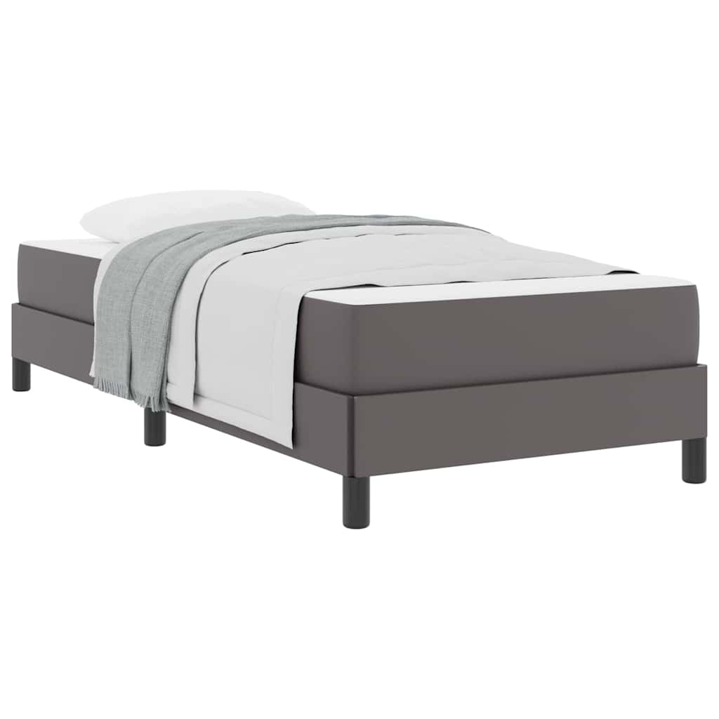 vidaXL Pat cu saltea Gri 90 x 200 cm Piele artificială