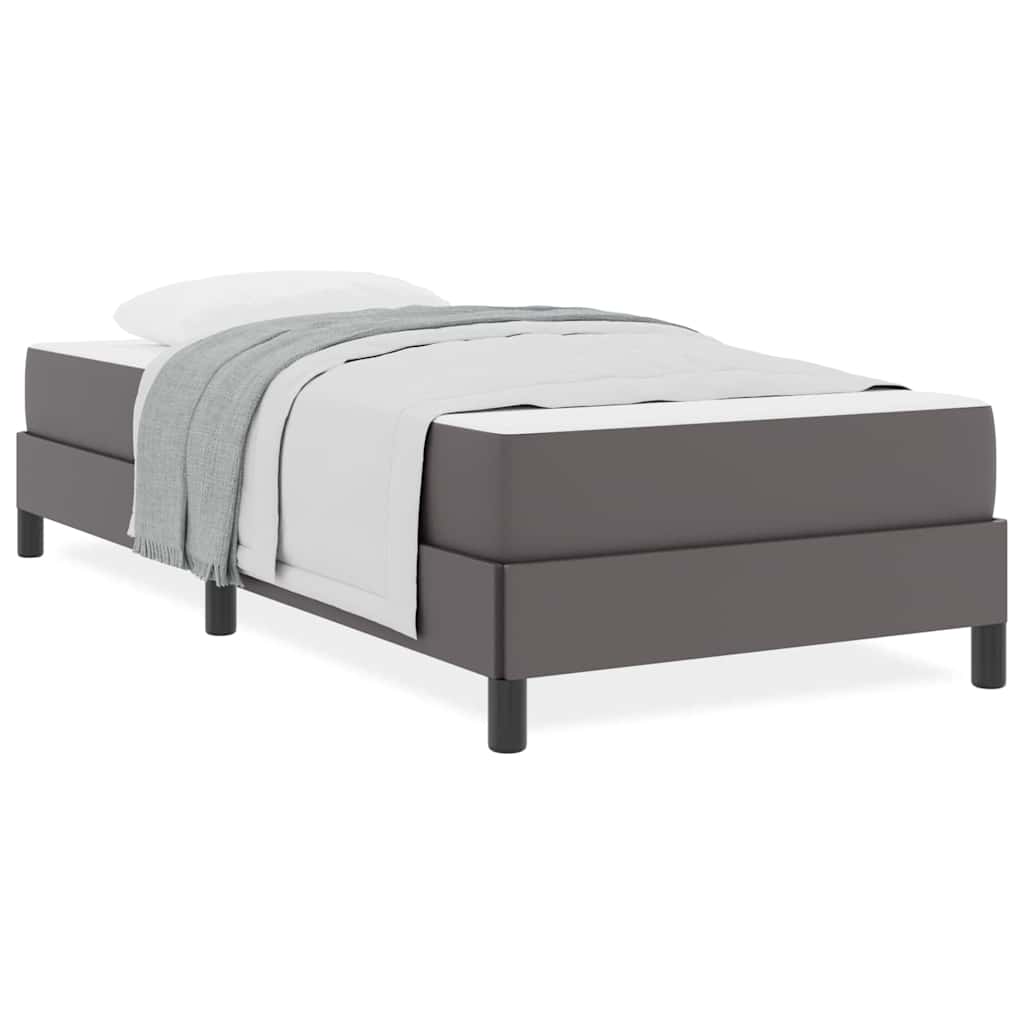 vidaXL Pat cu saltea Gri 90 x 200 cm Piele artificială