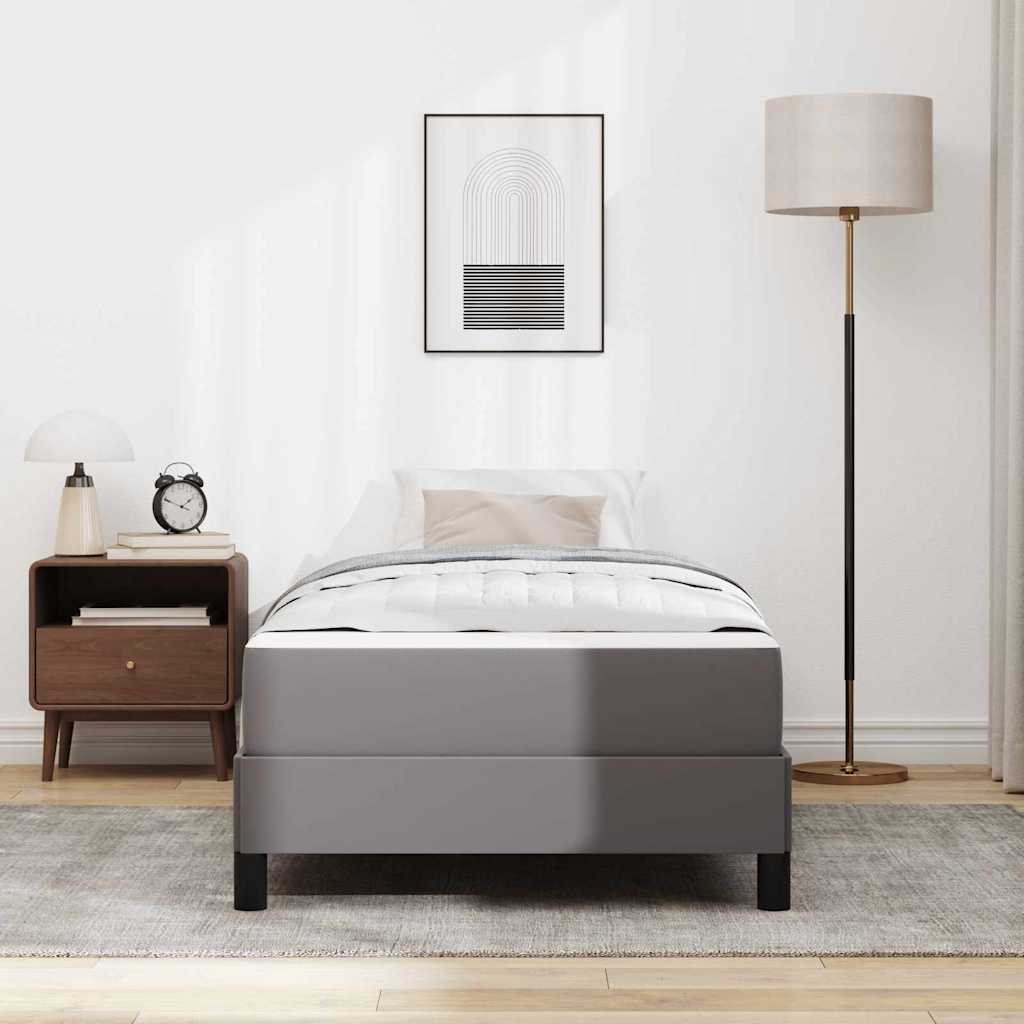 vidaXL Pat cu saltea Gri 90 x 200 cm Piele artificială