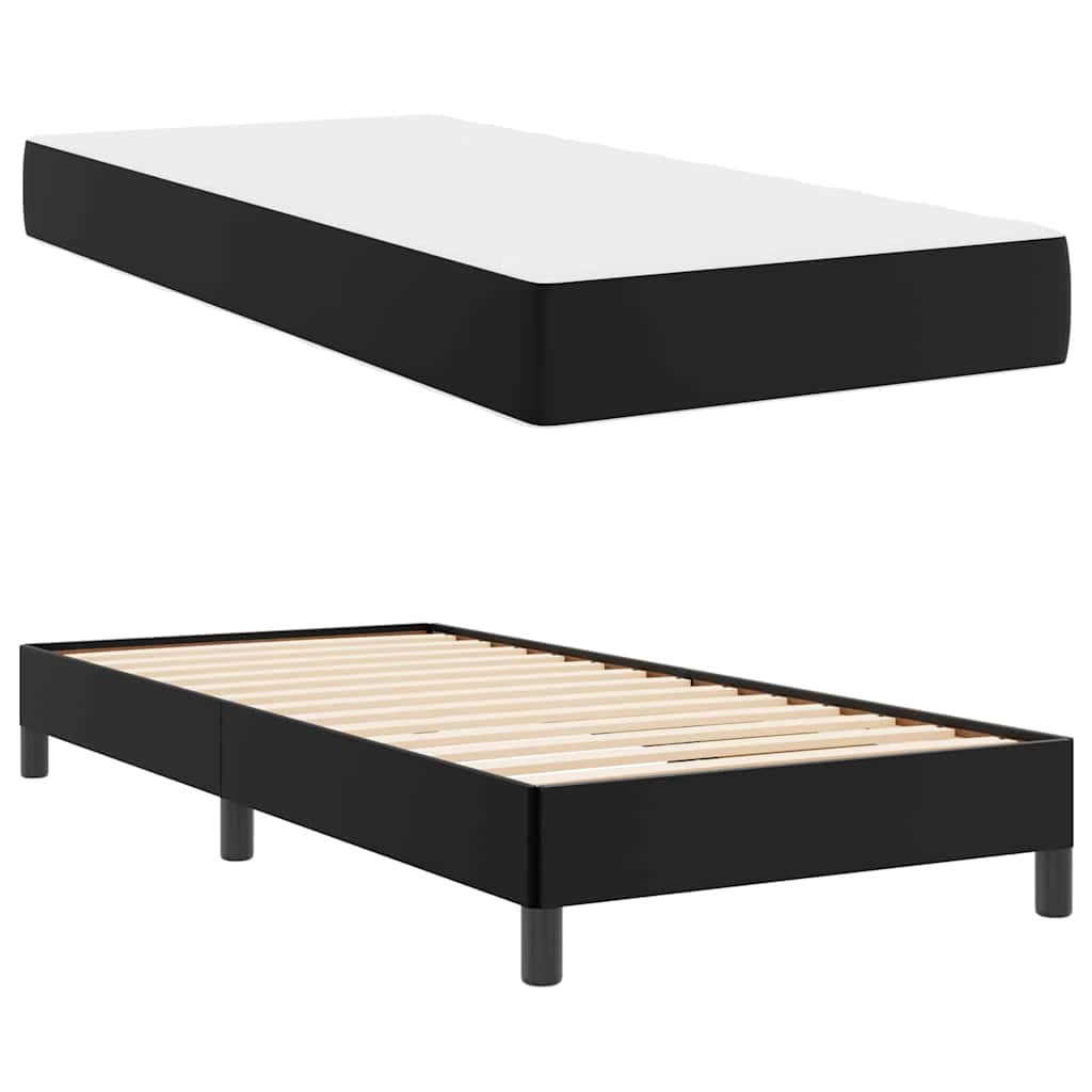 vidaXL Pat cu saltea Negru 100 x 200 cm Piele artificială