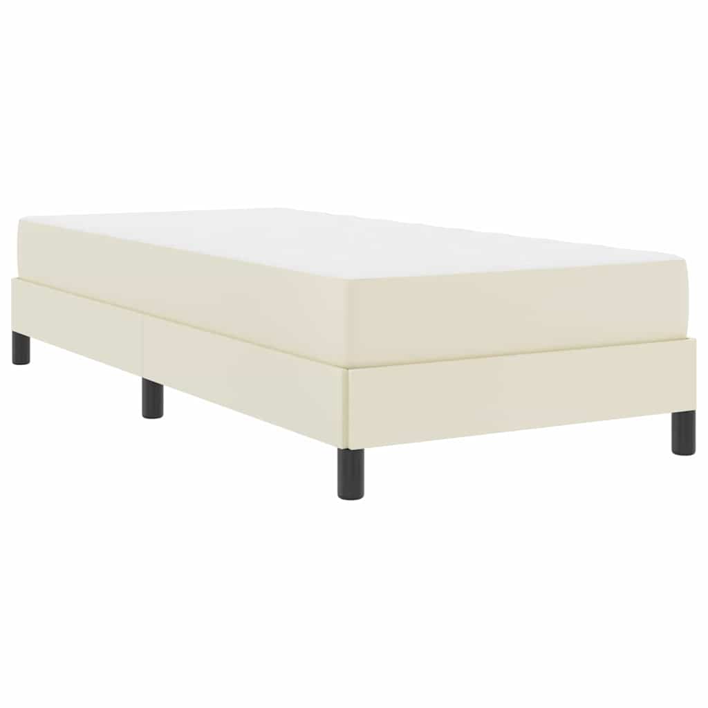 vidaXL Pat cu saltea Crem 100 x 200 cm Piele artificială