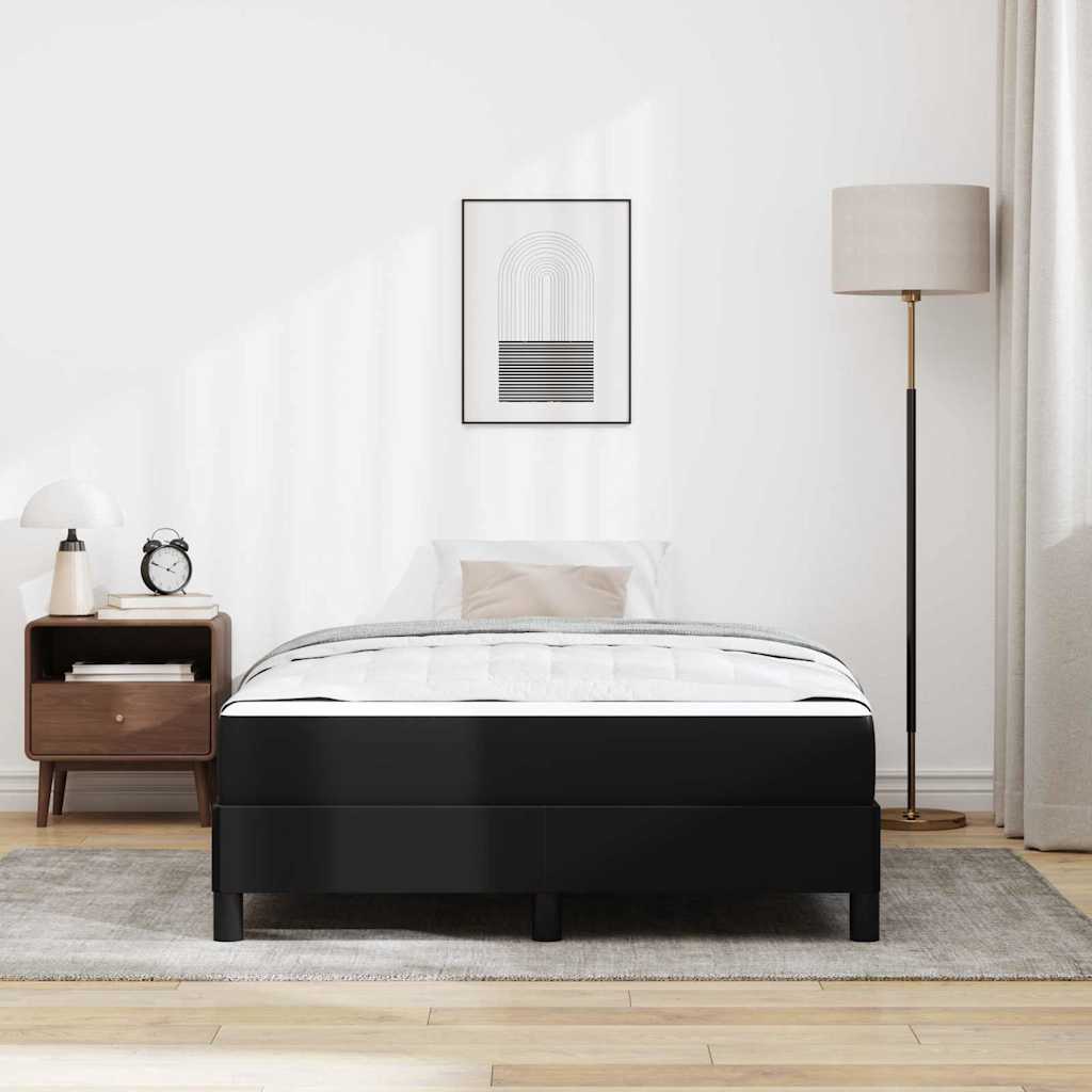 vidaXL Pat cu saltea Negru 120 x 200 cm Piele artificială