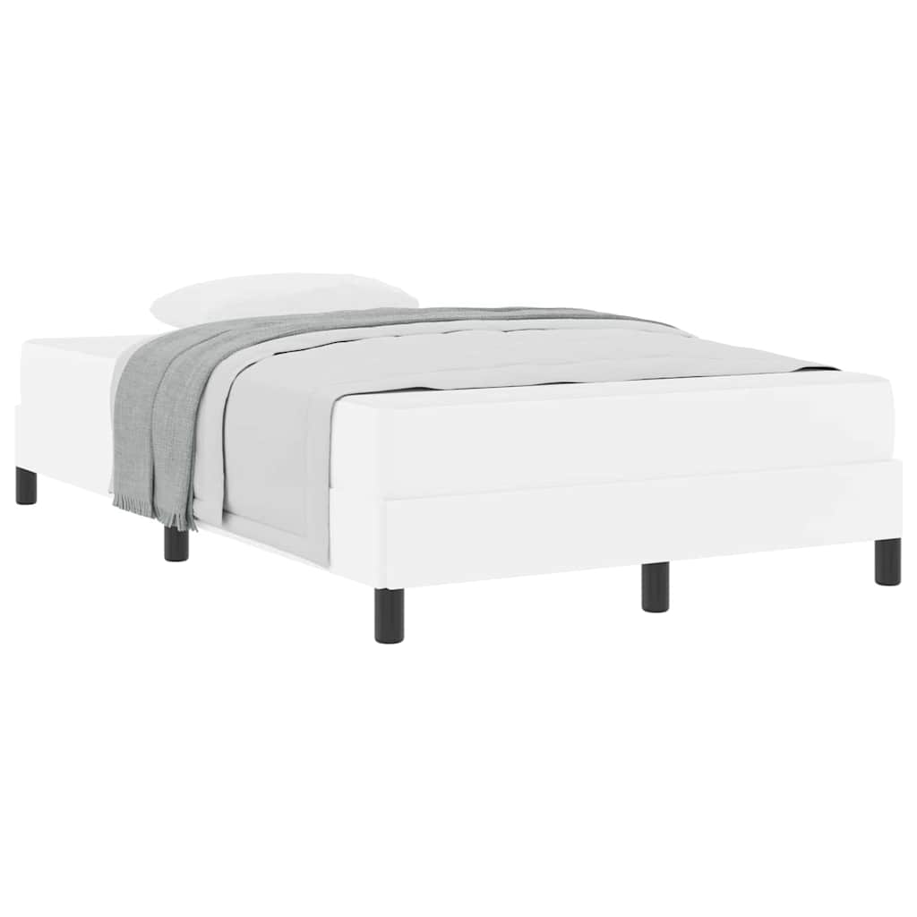 vidaXL Pat cu saltea Alb pur 120 x 200 cm Piele artificială vidaXL Pat cu saltea Alb pur 120 x 200 cm Piele artificială