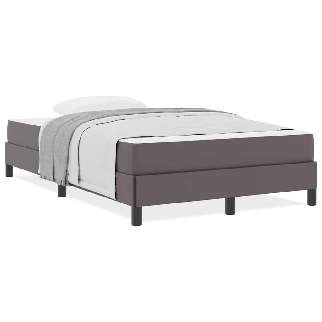 vidaXL Pat cu saltea Gri 120 x 200 cm Piele artificială