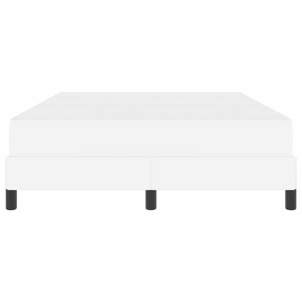 vidaXL Pat cu saltea Alb pur 140 x 190 cm Piele artificială vidaXL Pat cu saltea Alb pur 140 x 190 cm Piele artificială