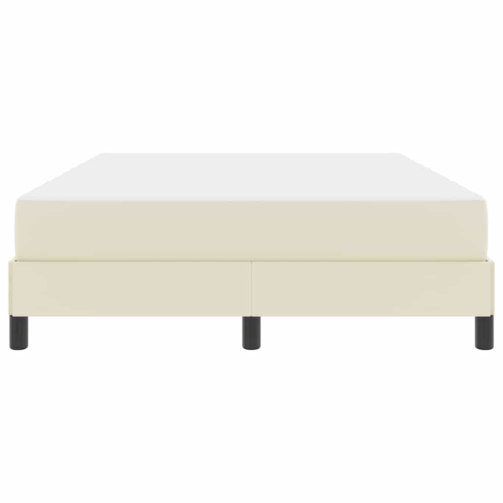 vidaXL Cadru de pat cu saltea Crem 140 x 190 cm țesătură