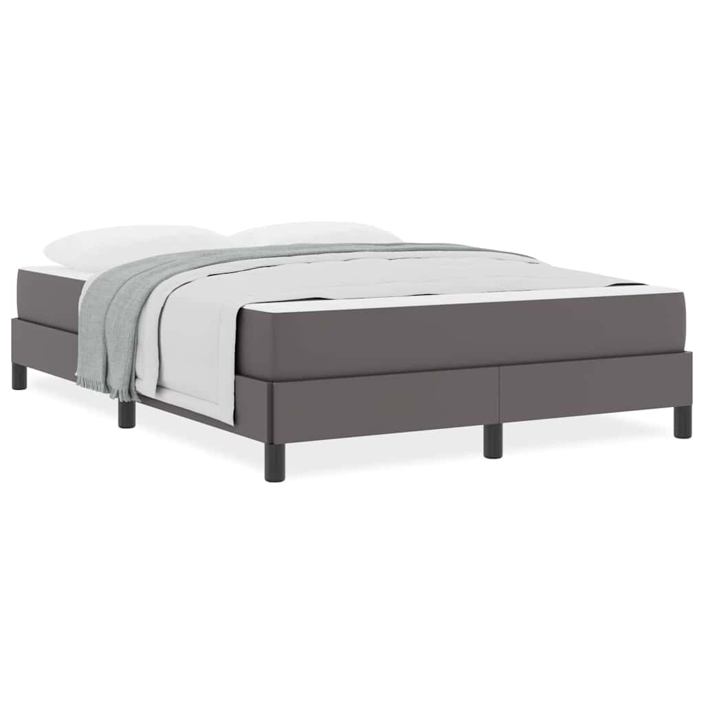vidaXL Cadru de pat cu saltea Gri 140 x 190 cm țesătură