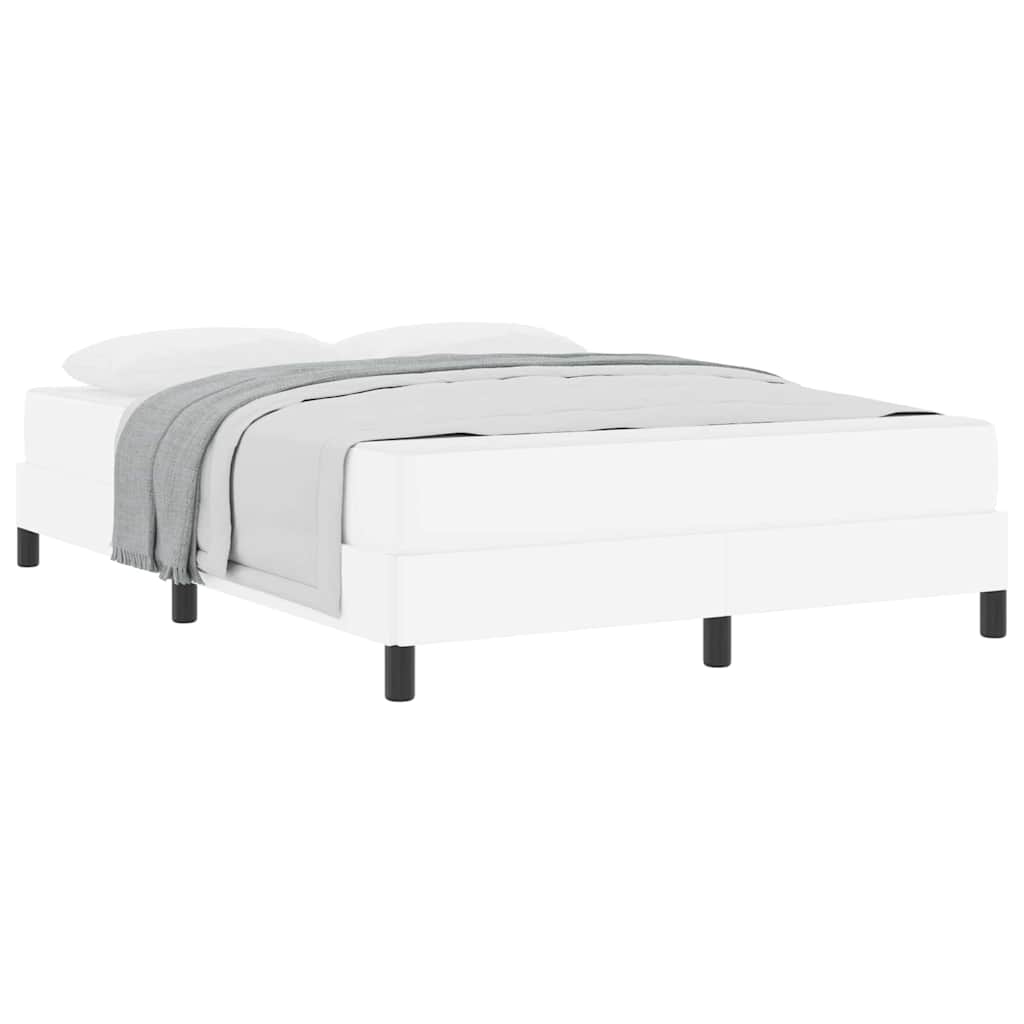 vidaXL Pat cu saltea Alb pur 140 x 200 cm Piele artificială
