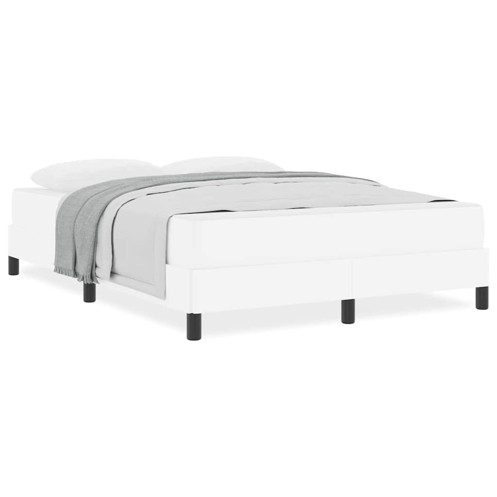 vidaXL Pat cu saltea Alb pur 140 x 200 cm Piele artificială