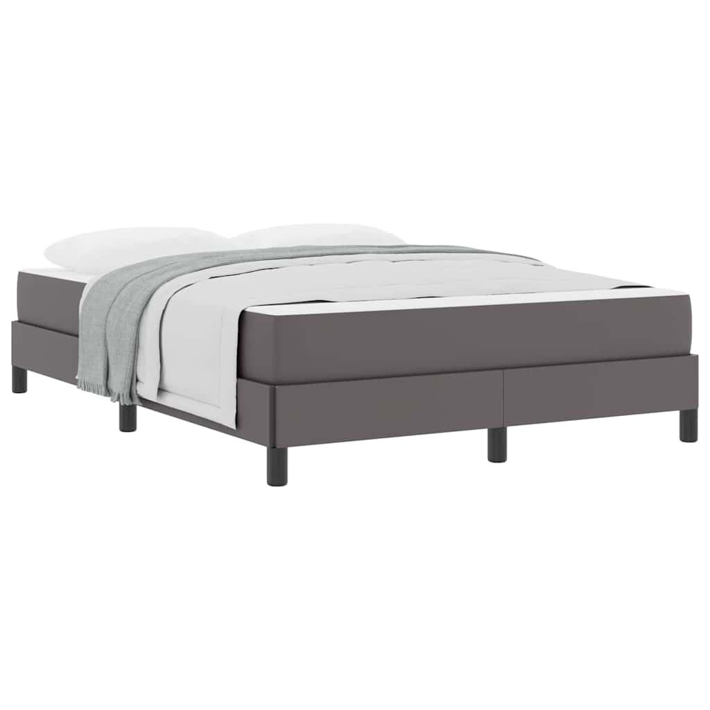 vidaXL Pat cu saltea Gri 140 x 200 cm Piele artificială