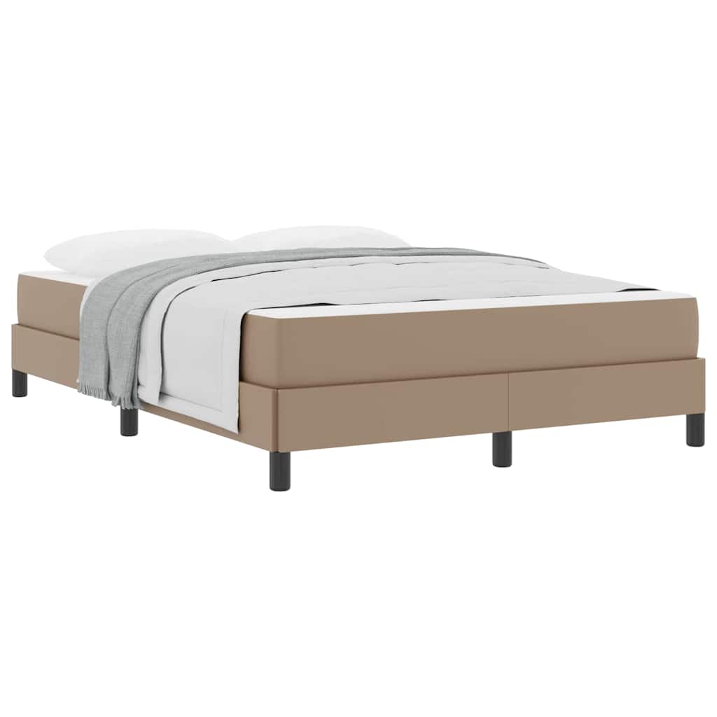 vidaXL Pat cu saltea Cappuccino 140 x 200 cm Piele artificială vidaXL Pat cu saltea Cappuccino 140 x 200 cm Piele artificială