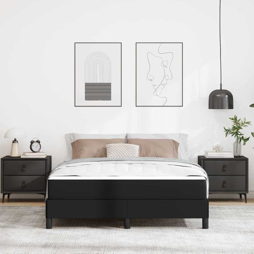 vidaXL Pat cu saltea Negru 160 x 200 cm Piele artificială vidaXL Pat cu saltea Negru 160 x 200 cm Piele artificială