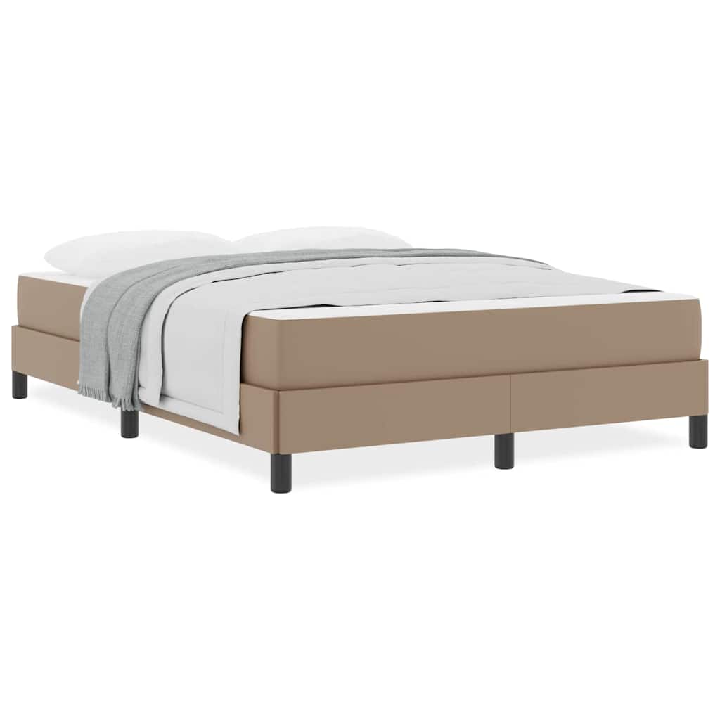 vidaXL Cadru de pat cu saltea Cappuccino 160 x 200 cm țesătură