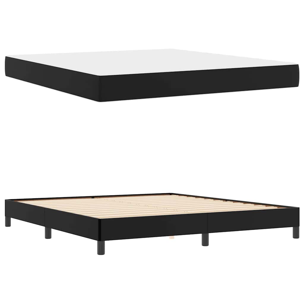 vidaXL Pat cu saltea Negru 180 x 200 cm Piele artificială