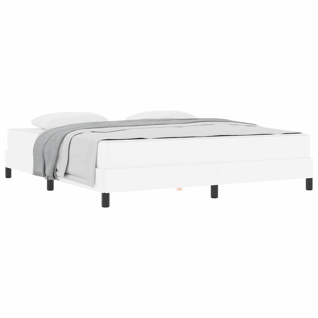 vidaXL Pat cu saltea Alb pur 180 x 200 cm Piele artificială vidaXL Pat cu saltea Alb pur 180 x 200 cm Piele artificială