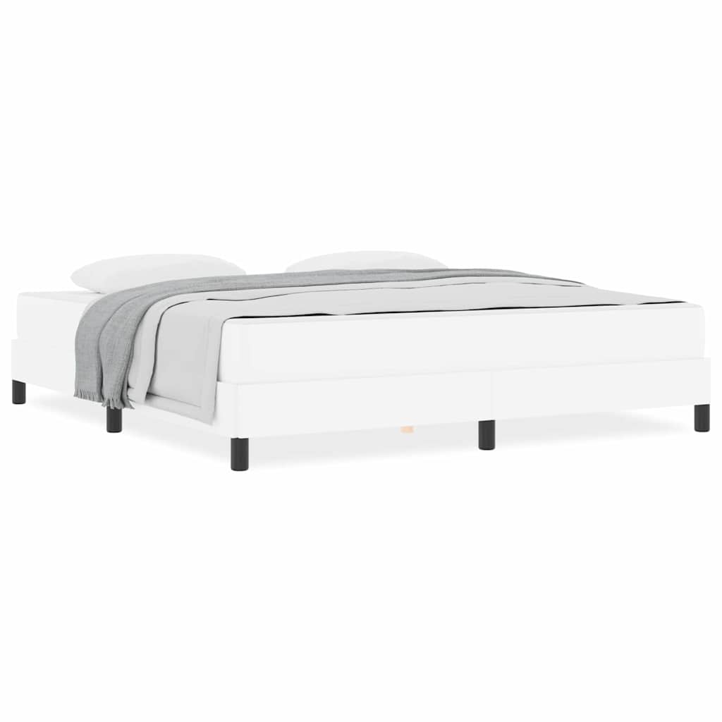 vidaXL Pat cu saltea Alb pur 180 x 200 cm Piele artificială vidaXL Pat cu saltea Alb pur 180 x 200 cm Piele artificială