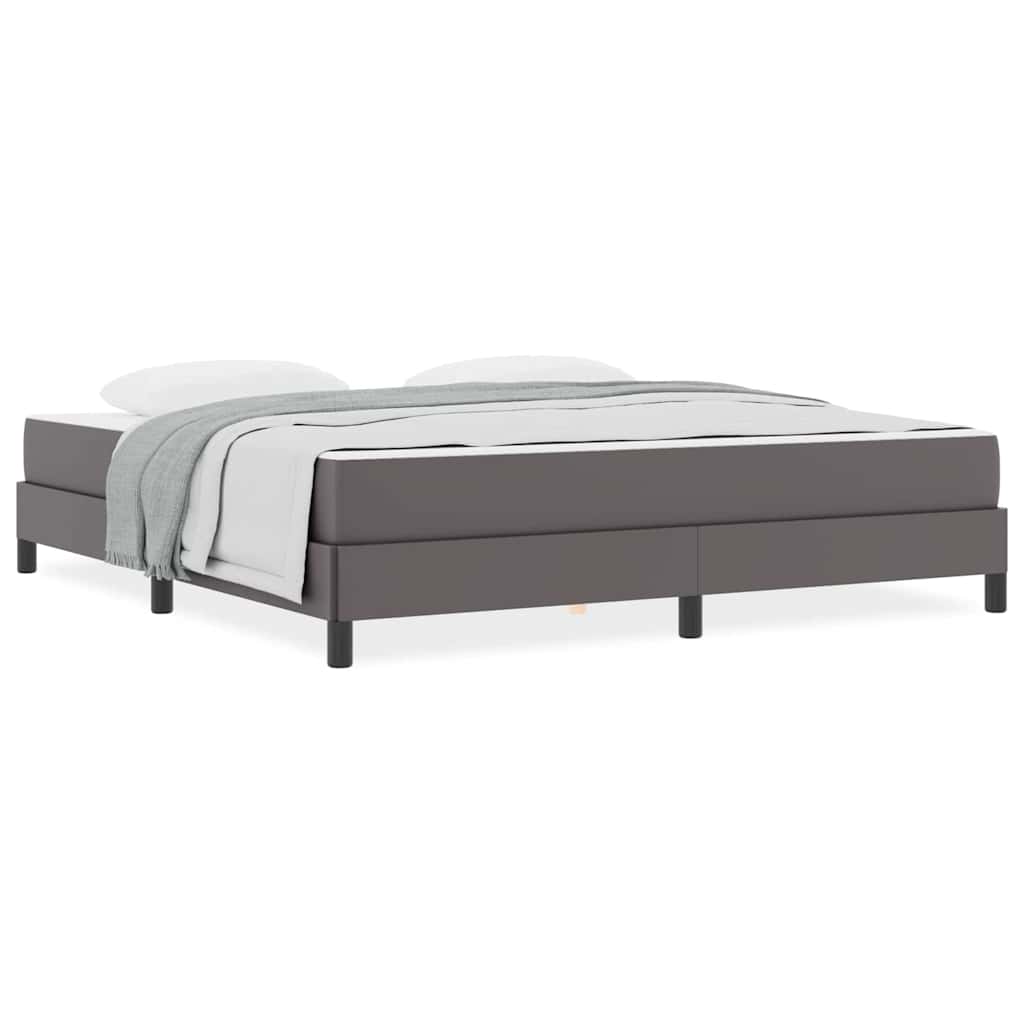 vidaXL Pat cu saltea Gri 180 x 200 cm Piele artificială vidaXL Pat cu saltea Gri 180 x 200 cm Piele artificială