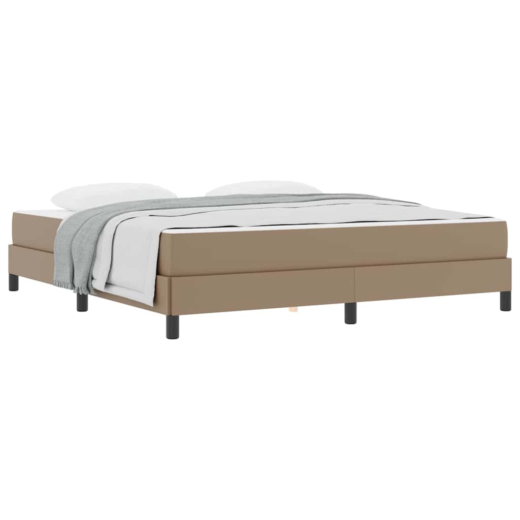 vidaXL Pat cu saltea Cappuccino 180 x 200 cm Piele artificială vidaXL Pat cu saltea Cappuccino 180 x 200 cm Piele artificială